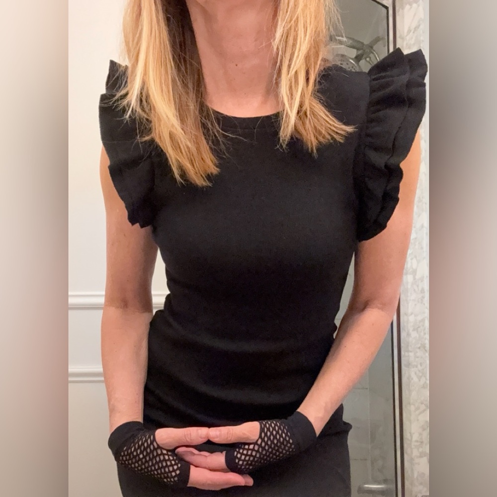 Zara Black Ruffle Sleeve Dress